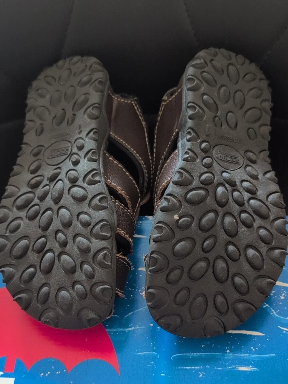 Kids Brown Closed-Toe Sandals - Comfortable Everyday Wear With Velcro Enclosure